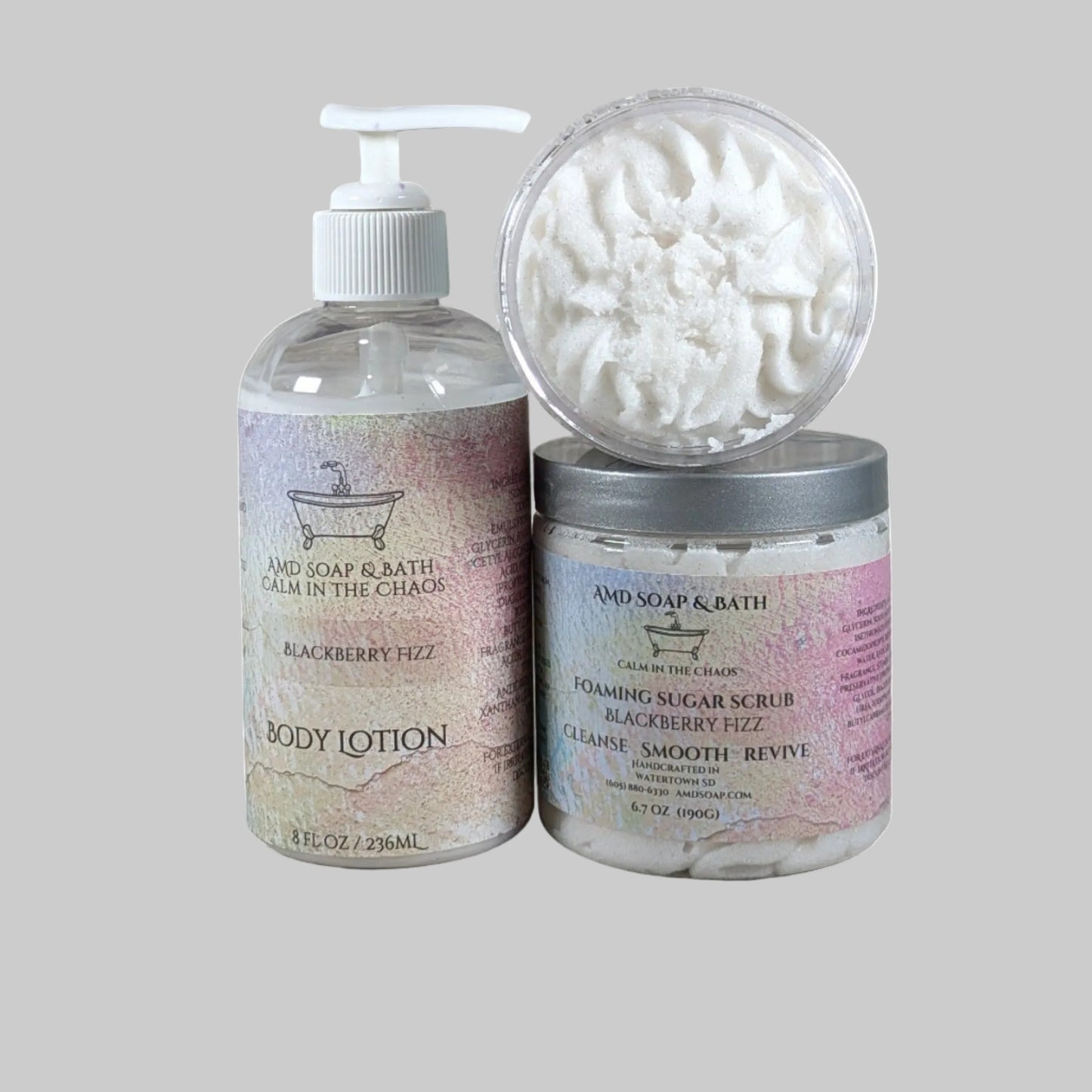 Blackberry Fizz Scented Scrub + Lotion Set