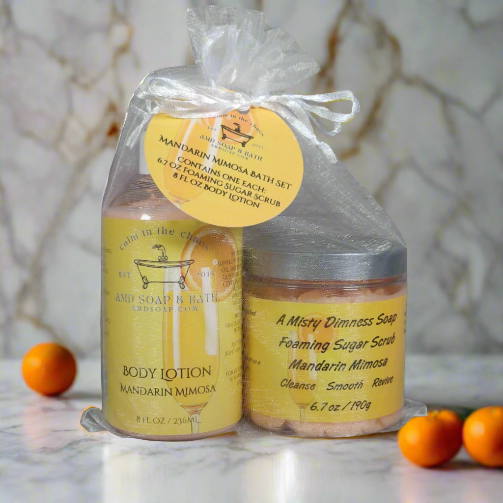Mandarin Mimosa Scented Scrub + Lotion Set
