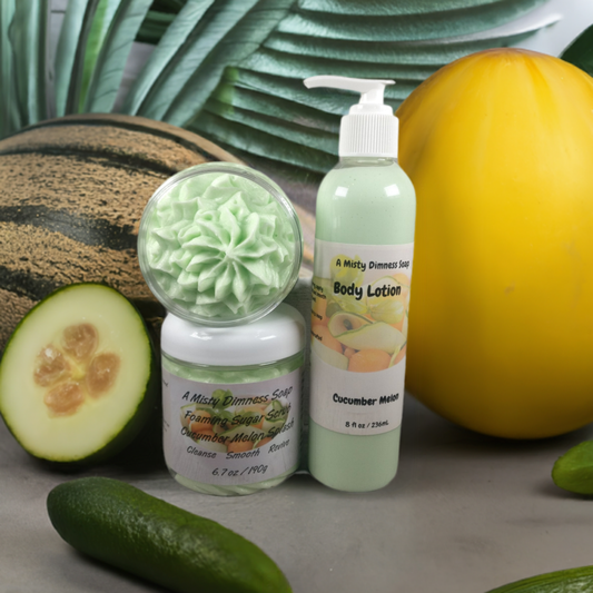 Cucumber Melon Splash Scented Scrub + Lotion Set