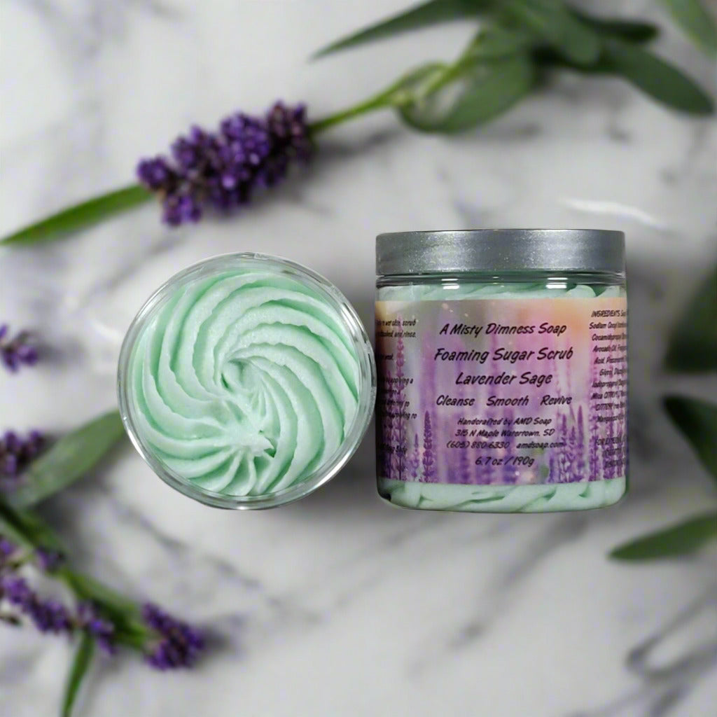 Lavender & Sage Scented Foaming Sugar Scrub