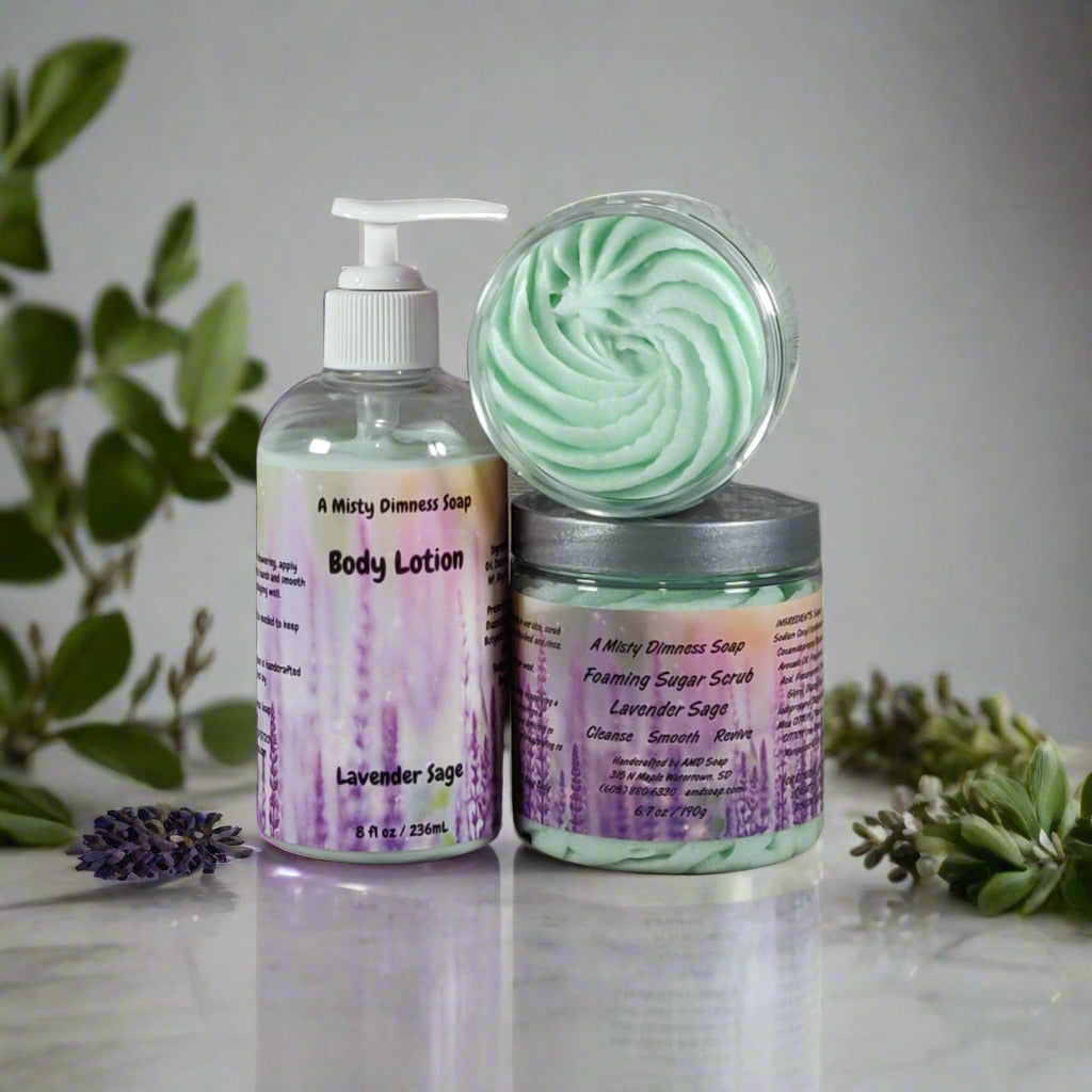 Lavender & Sage Scented Scrub + Lotion Set