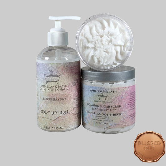 Blackberry Fizz Scented Scrub + Lotion Set