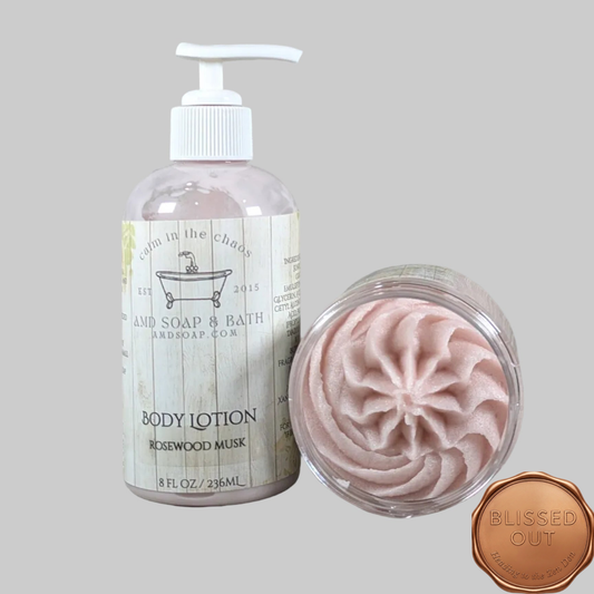 Rosewood Musk Scented Scrub + Lotion Set
